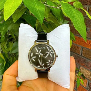NEW Sophie&Freda Women Black Crystal Watch NWT